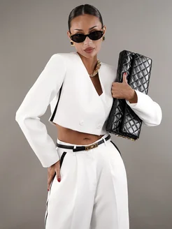 Укороченный пиджак оверсайз блейзер